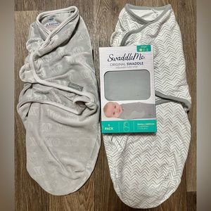 3 Swaddles gray neutral small medium baby